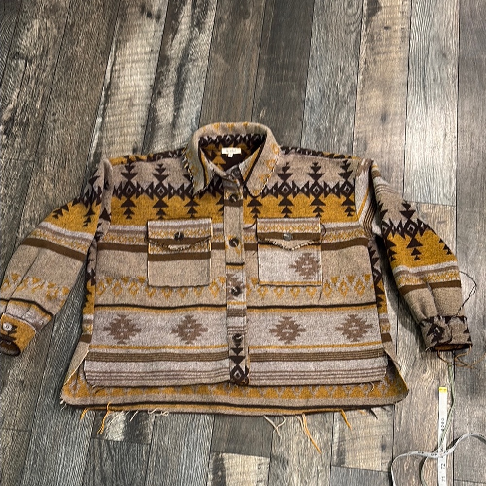Western Aztec print shacket